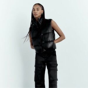 Zara Black Puffer Vest